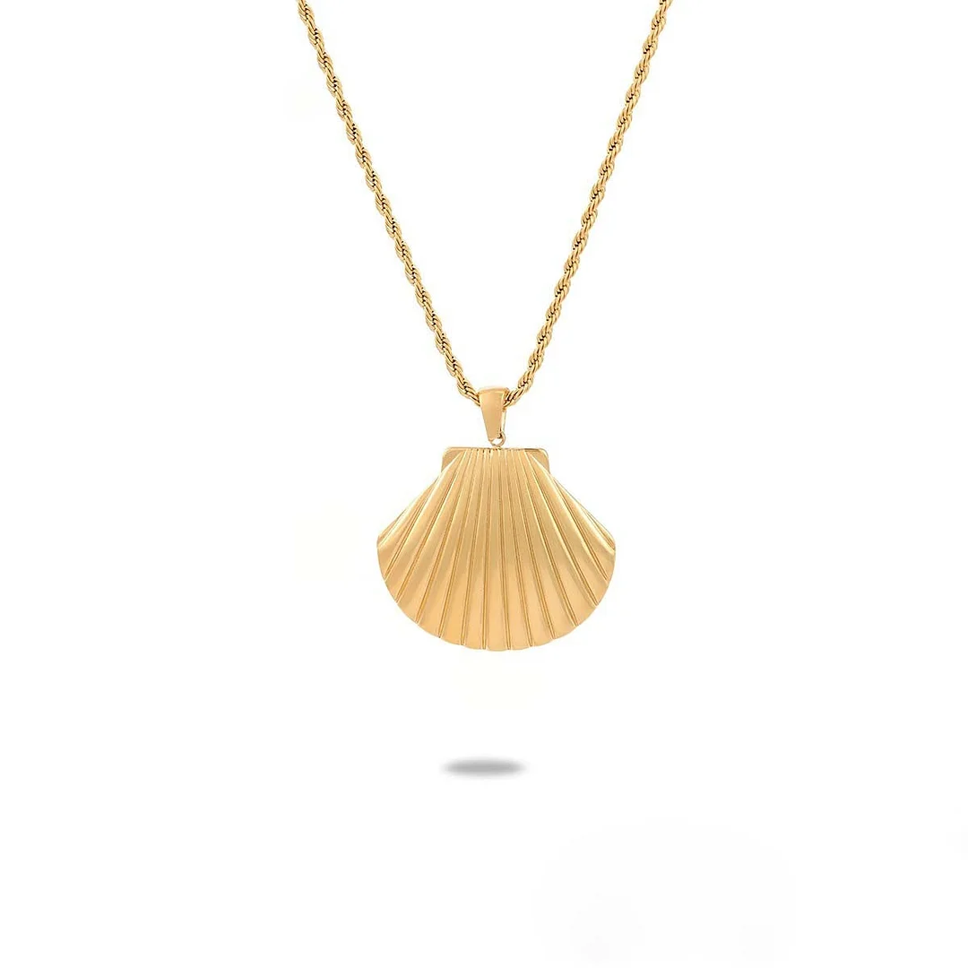 Ocean Shell Pearl Titanium Steel Necklace Set