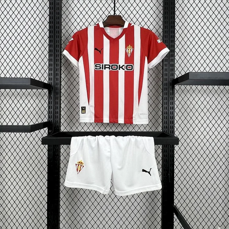 24/25 season Sporting Gijon home jersey-Kids Kit