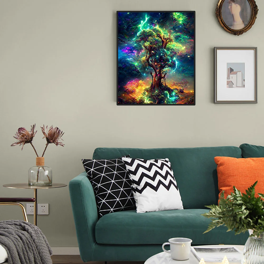 Full Round Diamond Painting 40*50cm - Starry Sky Tree