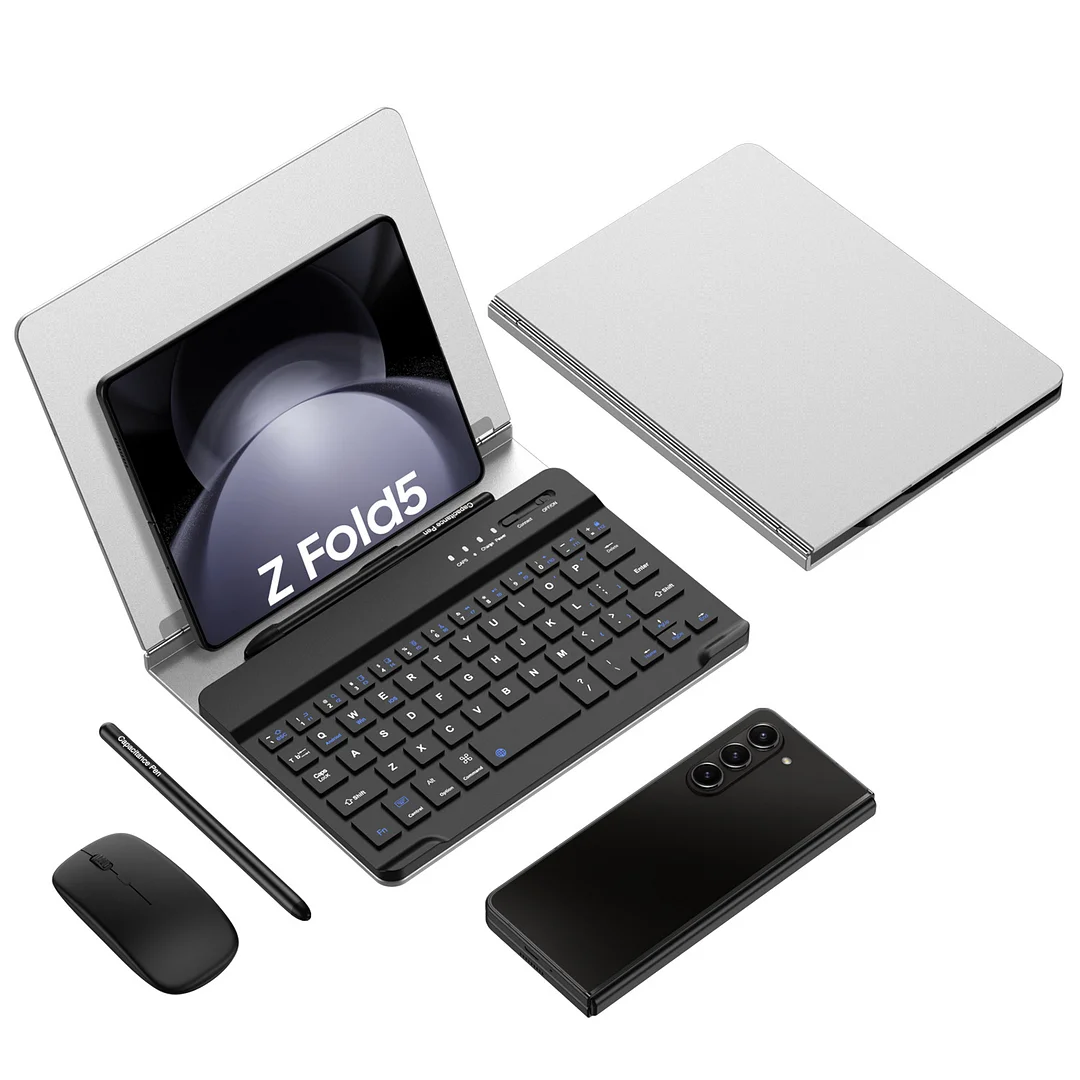 Suitable For Samsung Zfold Mobile Phone Bluetooth Wireless Charging Keyboard Holder Protective Case