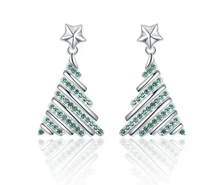 Star Christmas Tree Holiday Gift Earrings