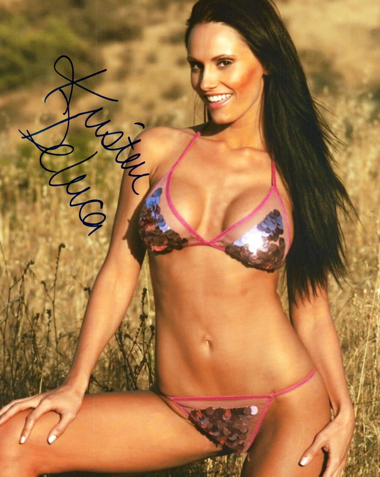 Kristen Deluca Super Sexy Hot Signed 8x10 Photo Poster painting Playboy Adult Model COA 2