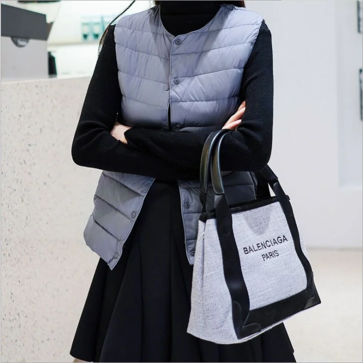 Woherb Hot Style Autumn Winter New Down Vest Female Thin And Short Money Without Collar Vest Fashion Portable Coat Slim Tide-Outfit Ideas