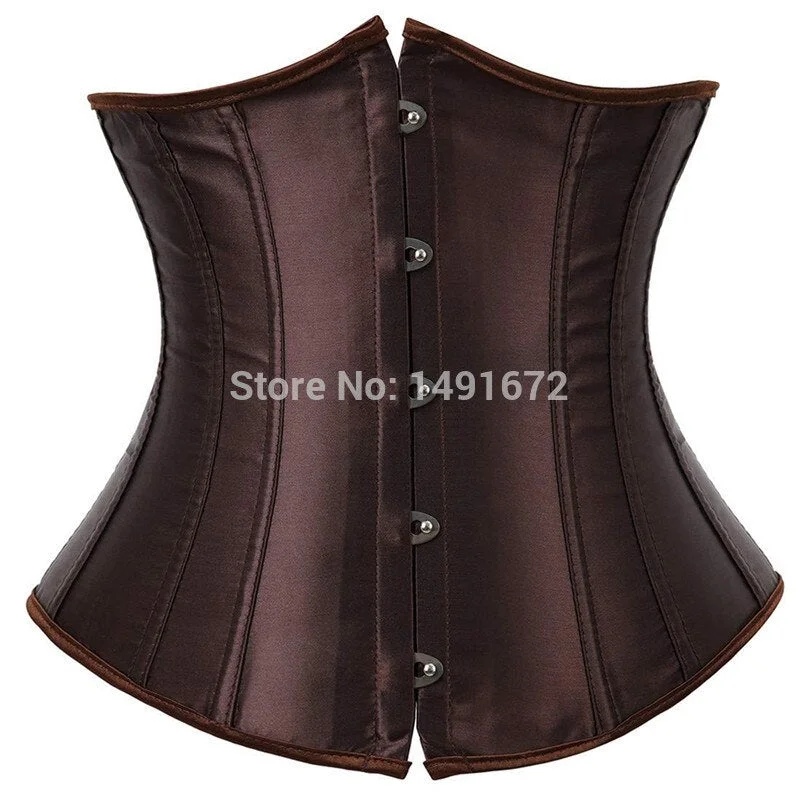 Underbust Corset Bustier Corsets Women Plus Size Korset Push Up Waist Slimming Cincher Sexy Boned Corselet Top Solid Pink Green