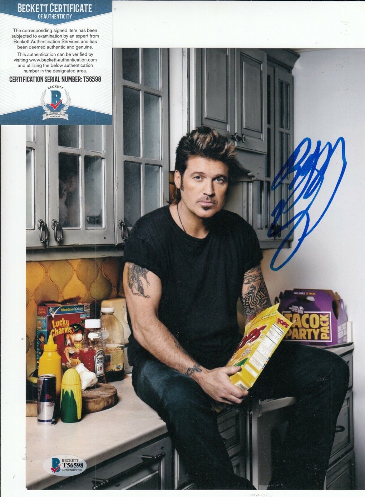 BILLY RAY CYRUS signed (ACHY BREAKY HEART) Music 8X10 Photo Poster painting BECKETT BAS T56598