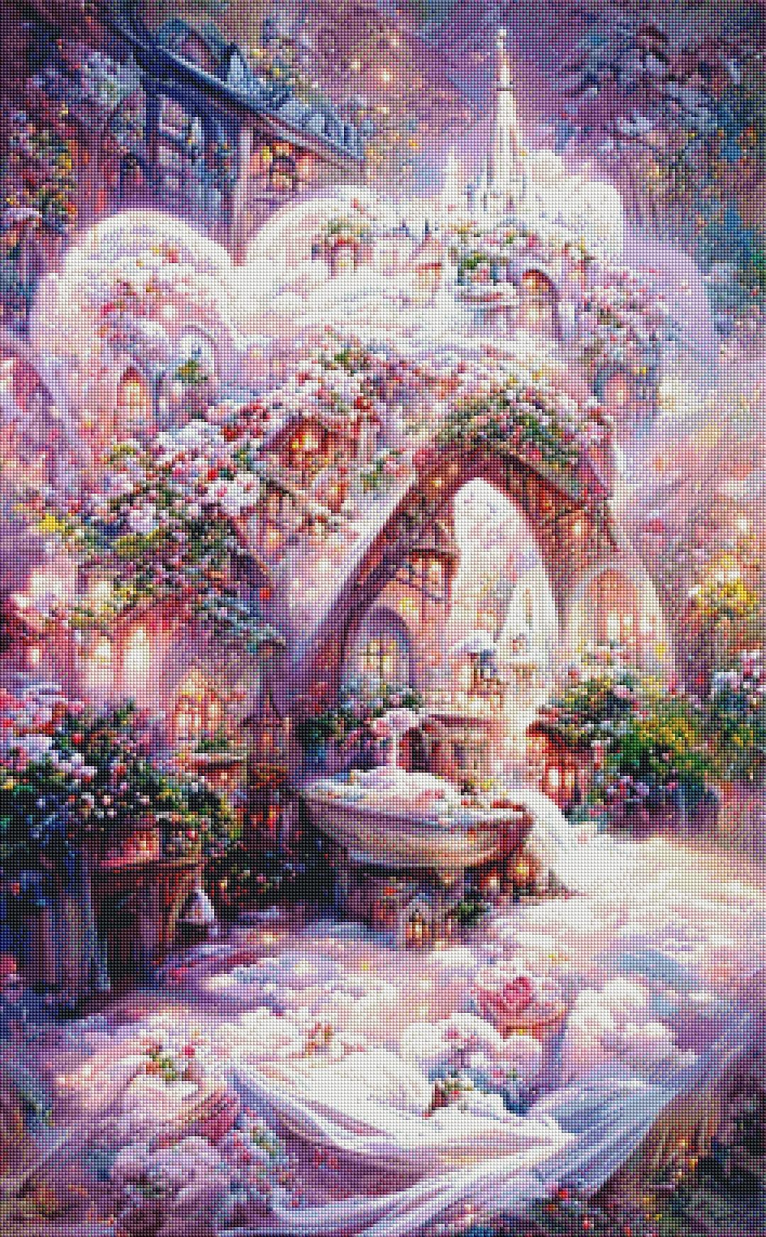 Pink Castle - AB Customized Diamond Painting