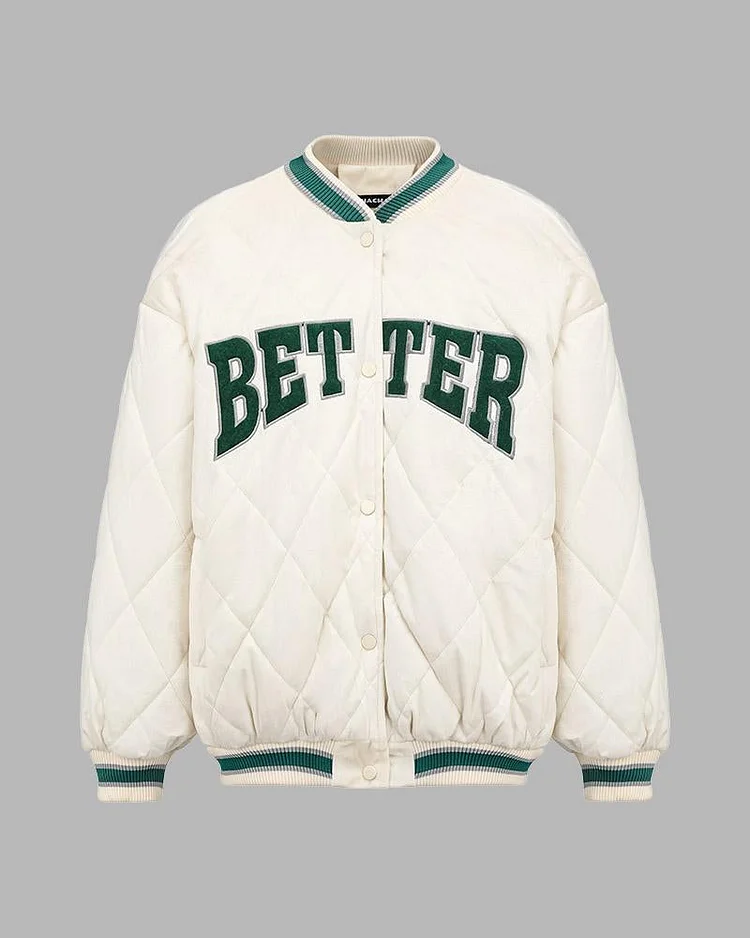 Better Study Quilted Bomber Jacket