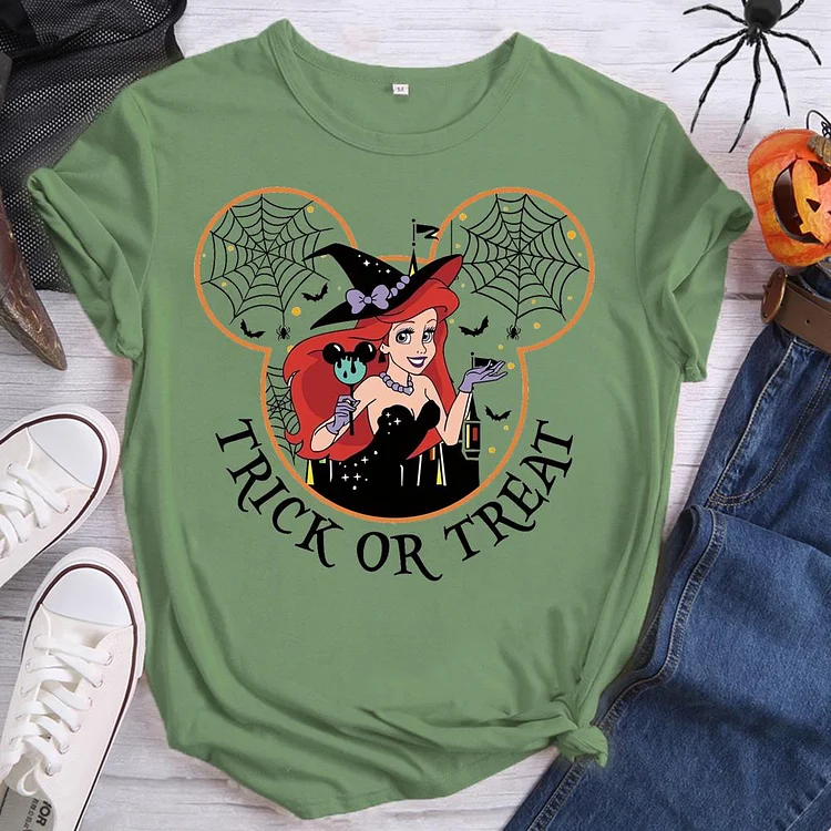 Trick or Treat Round Neck T-shirt-0018589