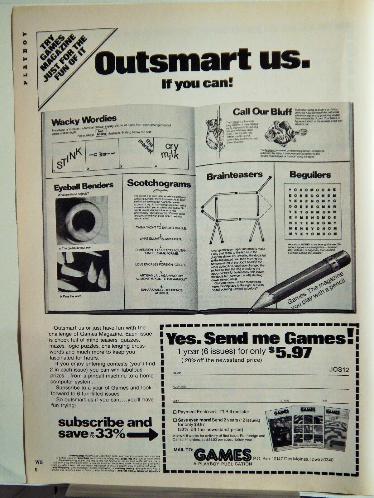 GAMES MAGAZINE ORIGINAL VTG 1979 Photo Poster painting AD,