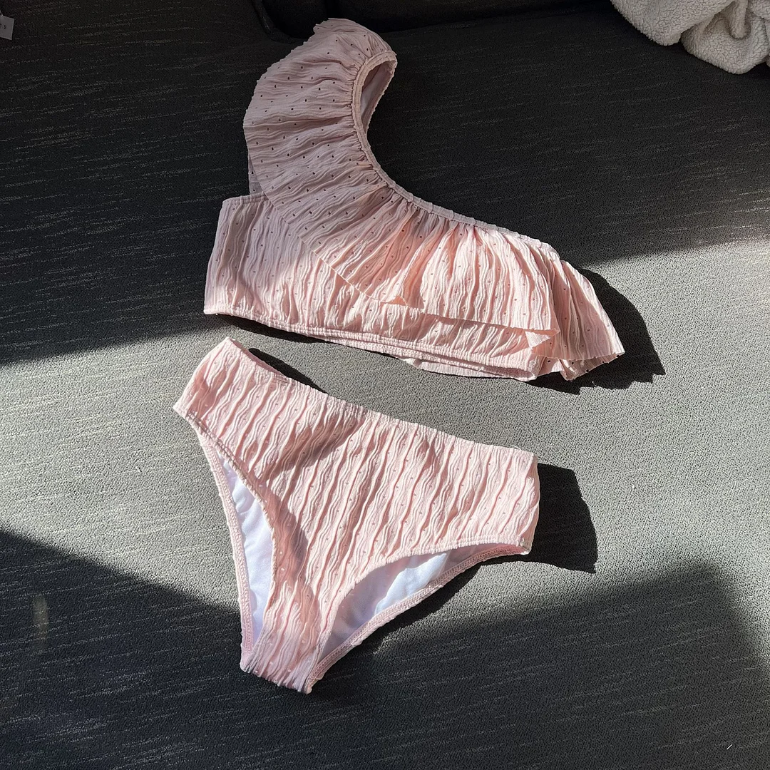 Uveng 2023 New Split Lotus Edge Split Swimsuit Bikini Bikini