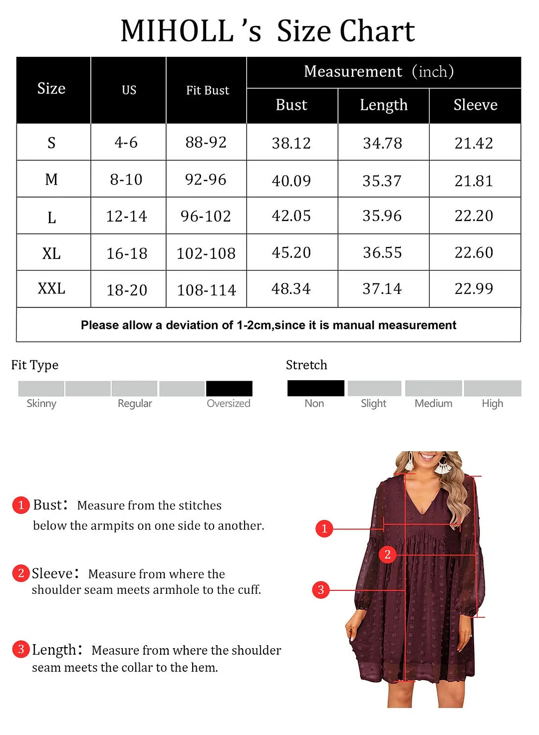 MIHOLL Women's V Neck Short Sleeve Ruffle Loose Summer Flowy Mini Dress