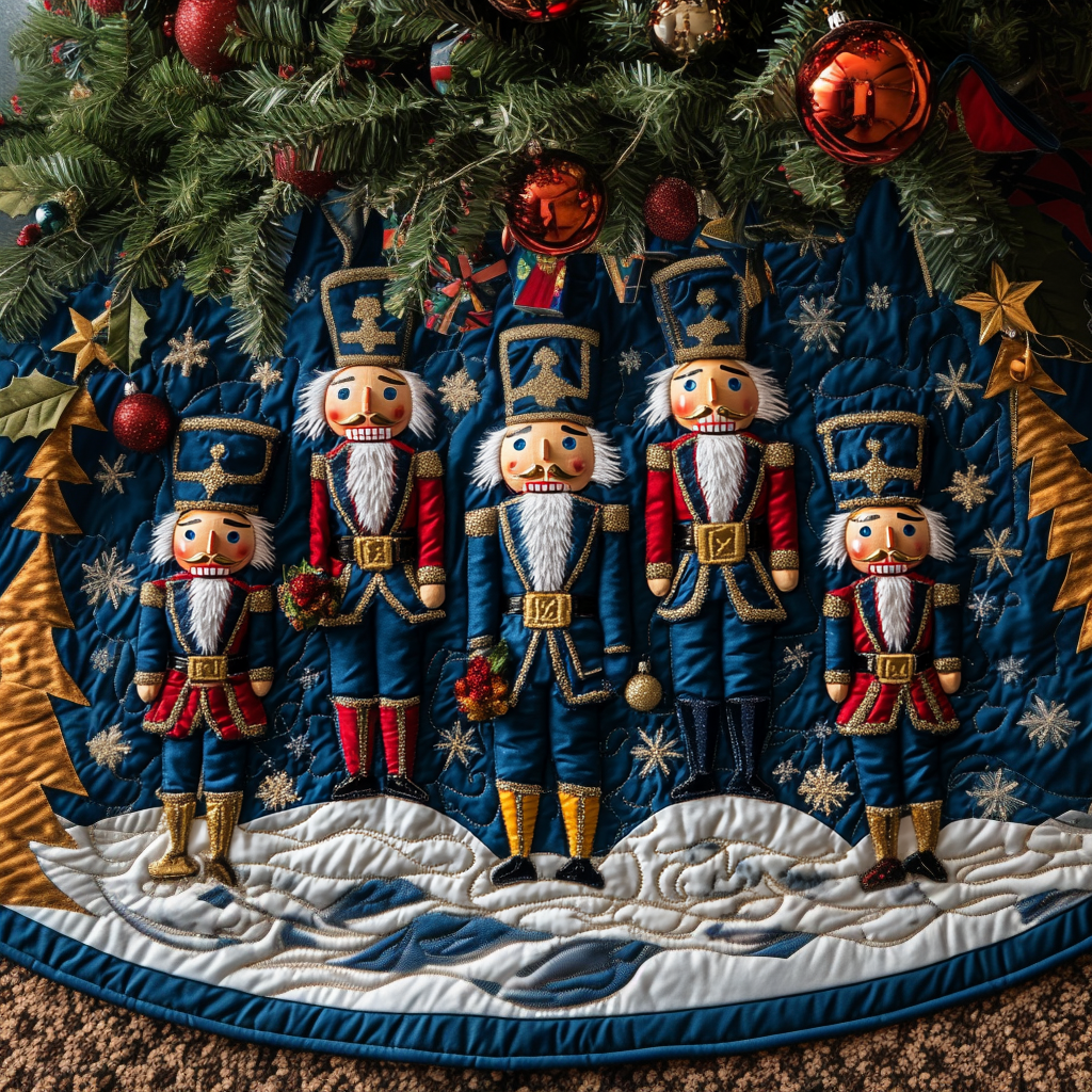 Nutcracker Wonderland Quilted Christmas Tree Skirt NCU0DV2308
