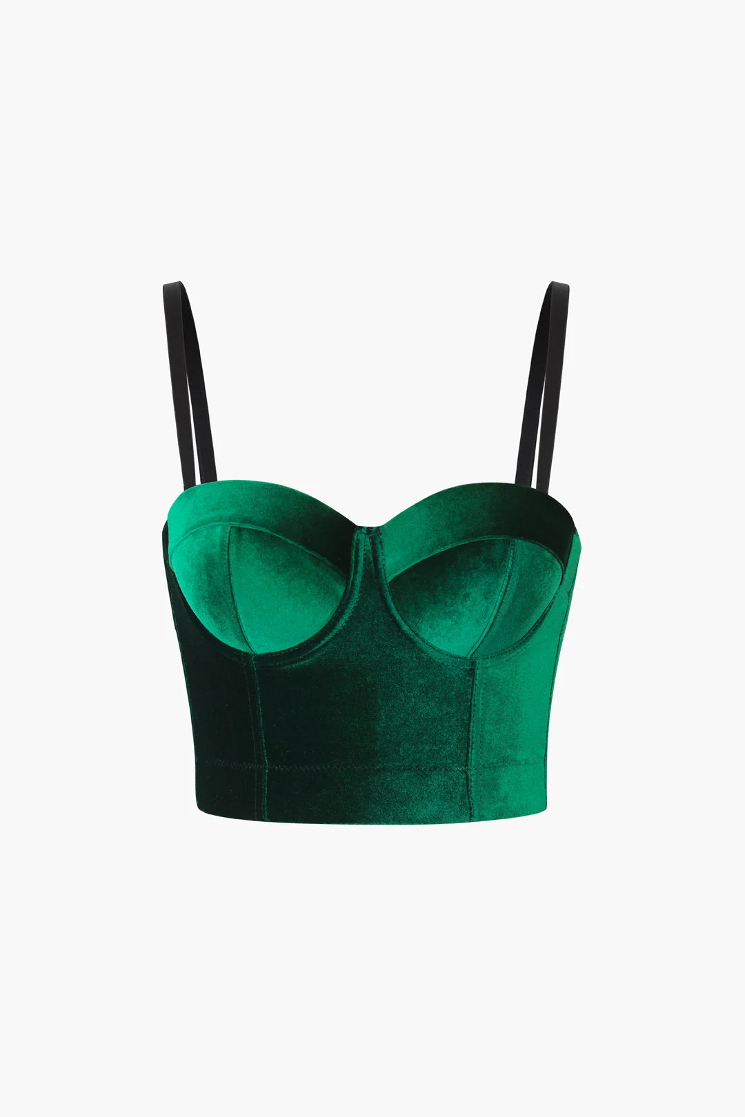Brownm Color Vintage Velvet Bustier Cami Top