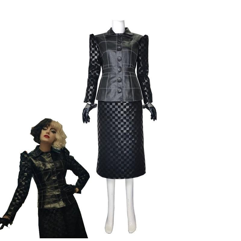 2021 Cruella de Vil Cosplay Costumes Outfits Halloween Suit for Women