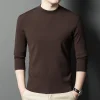 Men's half turtleneck solid color wool sweater