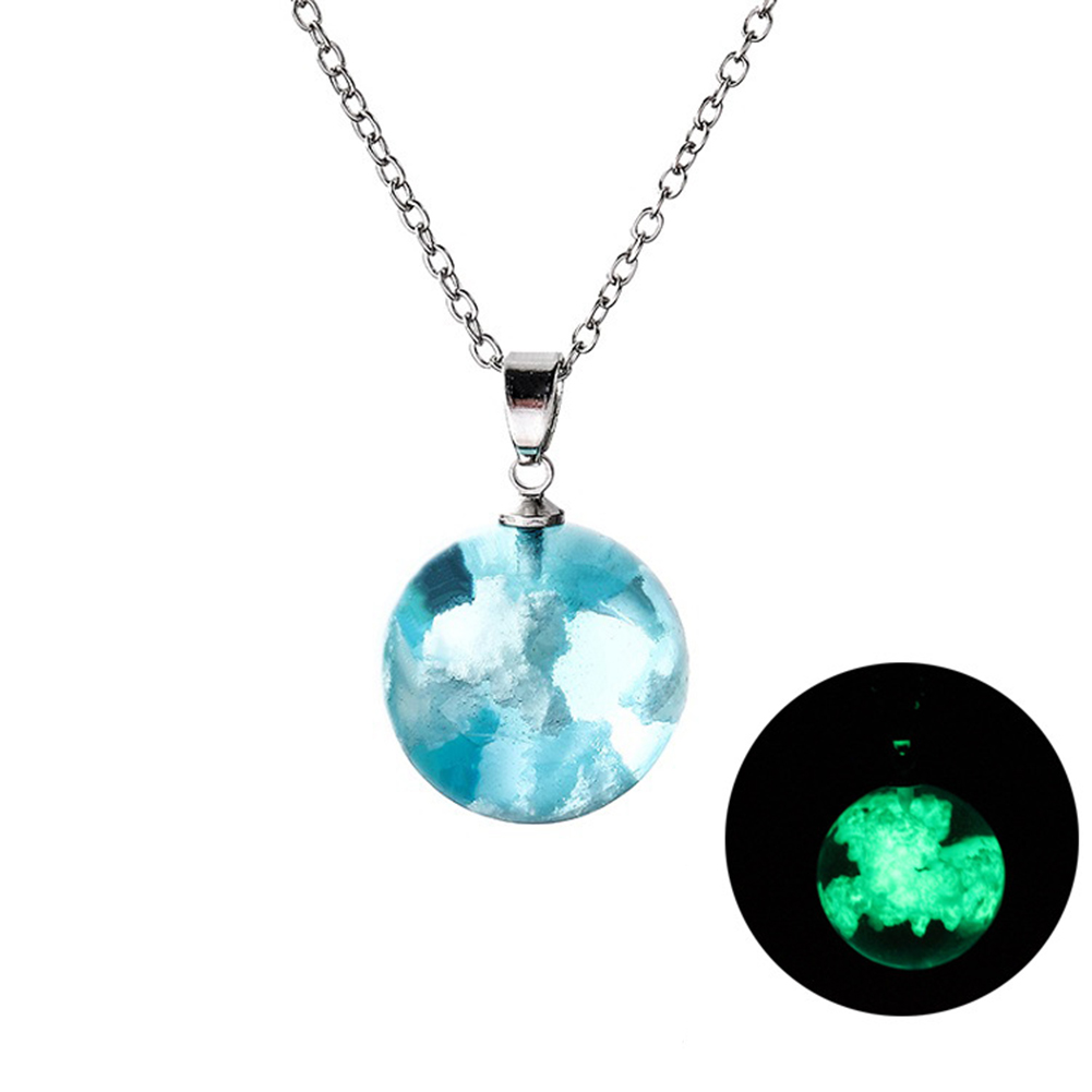 

Fashion Handmade Resin Ball Luminous Necklace Women Clavicle Chain Jewelry, 501 Original