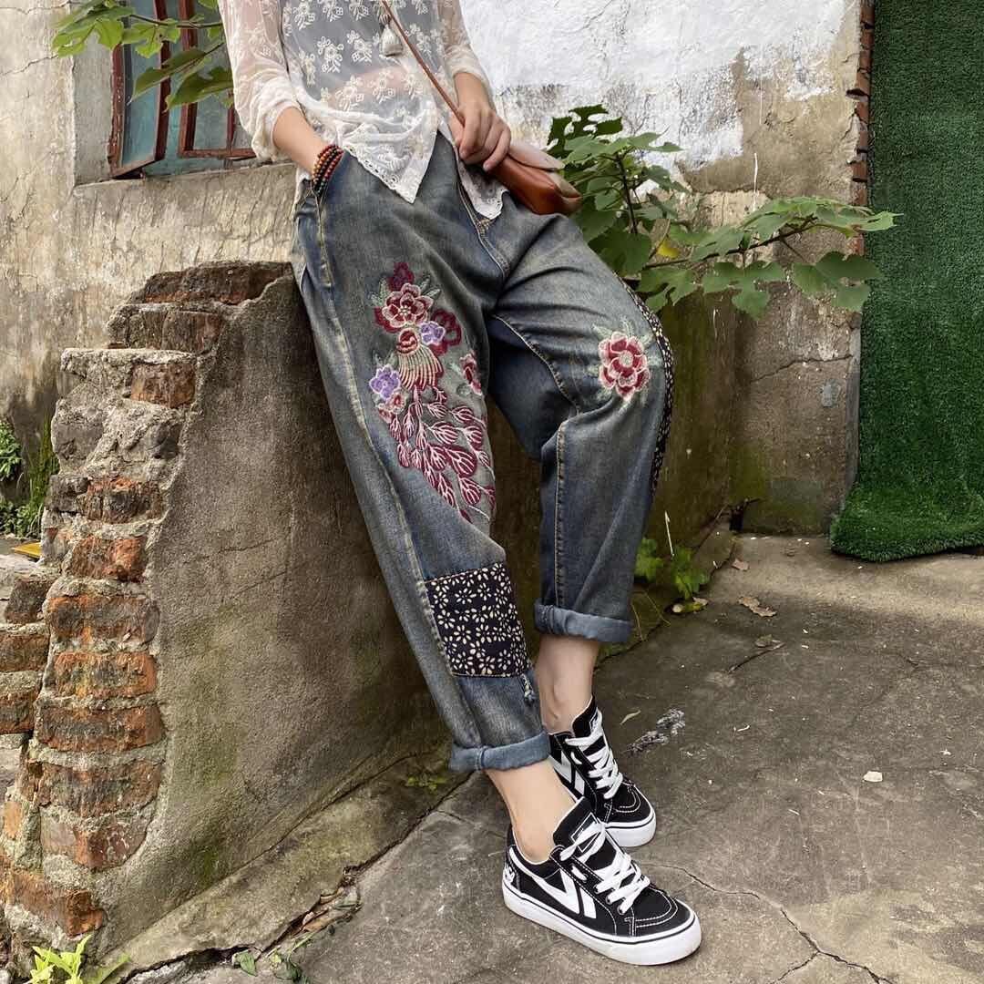 denim harem pants zara