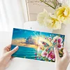 (US Local)6Pcs Diamond Painting Greeting Card Butterfly Diamond Handmade Card for Friends