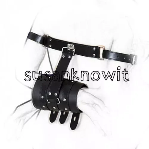 pornhint Pornhint Full Body Leather Restraint Straps Behind Back Binding Arm Binder Glove Sleeves Libido