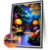 Diamond Painting-DIY Round Partial AB Drill Night Bridge(45x55cm)