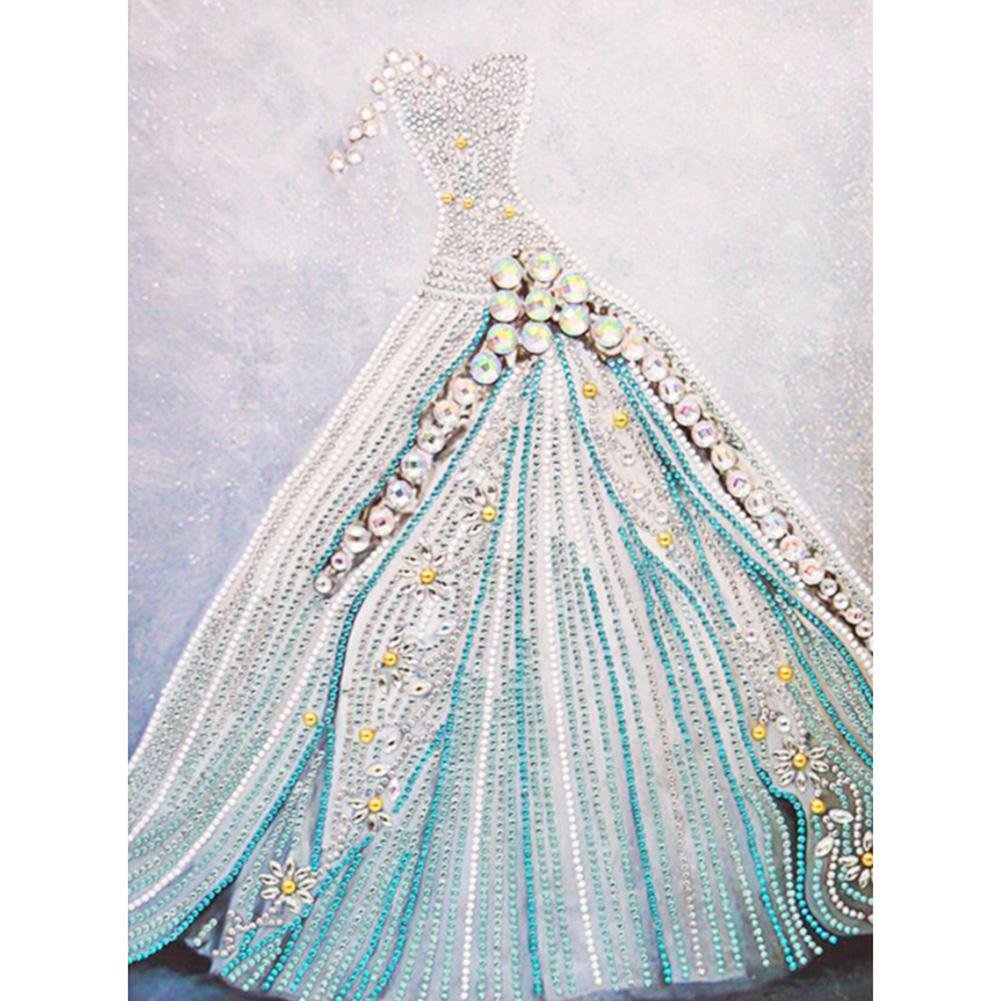 Partial Special-shaped Crystal Rhinestone Diamond Painting - Wedding Dress(30*40cm)
