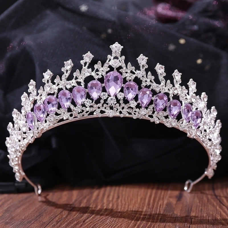 Baroque Style Crown Alloy Inlay Rhinestones Crown 1 Piece