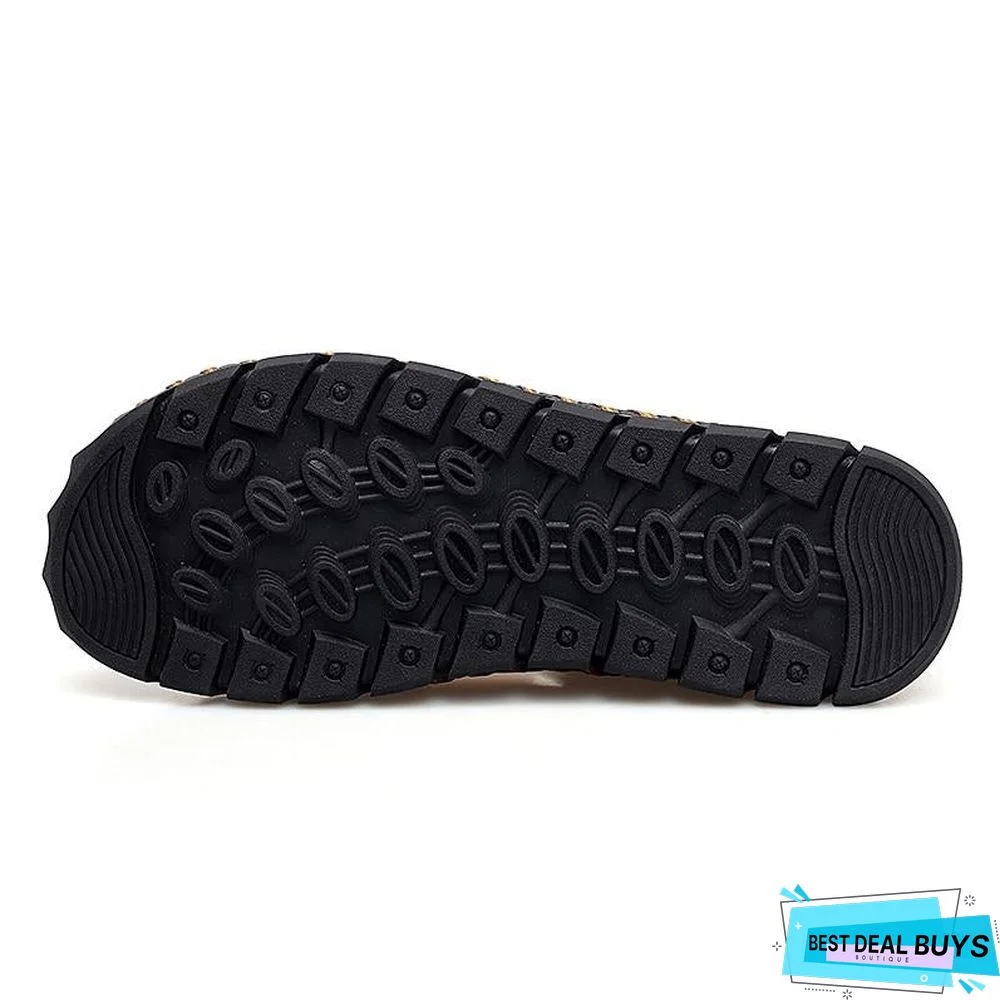 Men's Leather Beach Sandals Outdoor Breathable Casual Footwear Walking Sandals