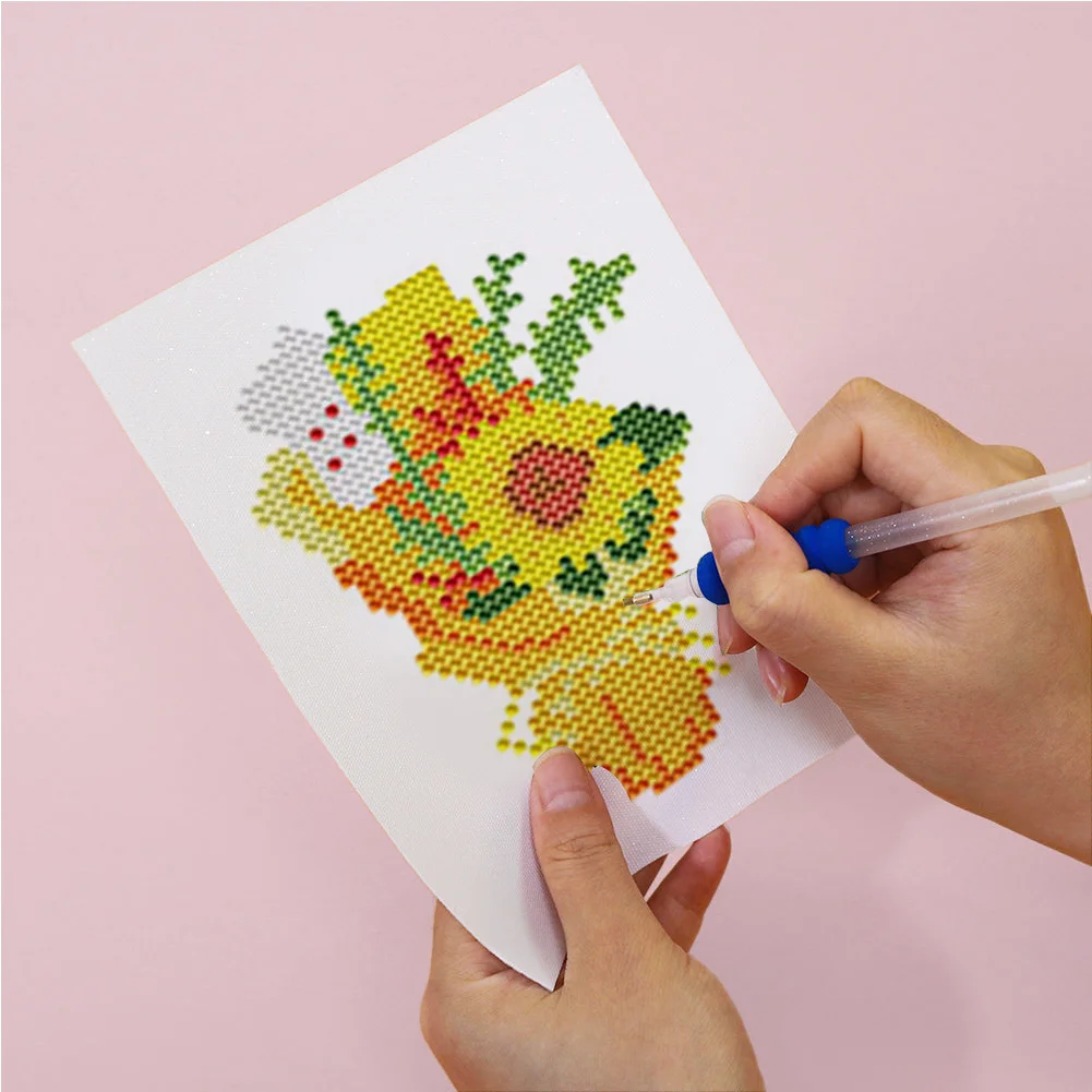 12pcs Birthday DIY Mini Round Diamond Painting Set Table Decor No Frame 15x18cm