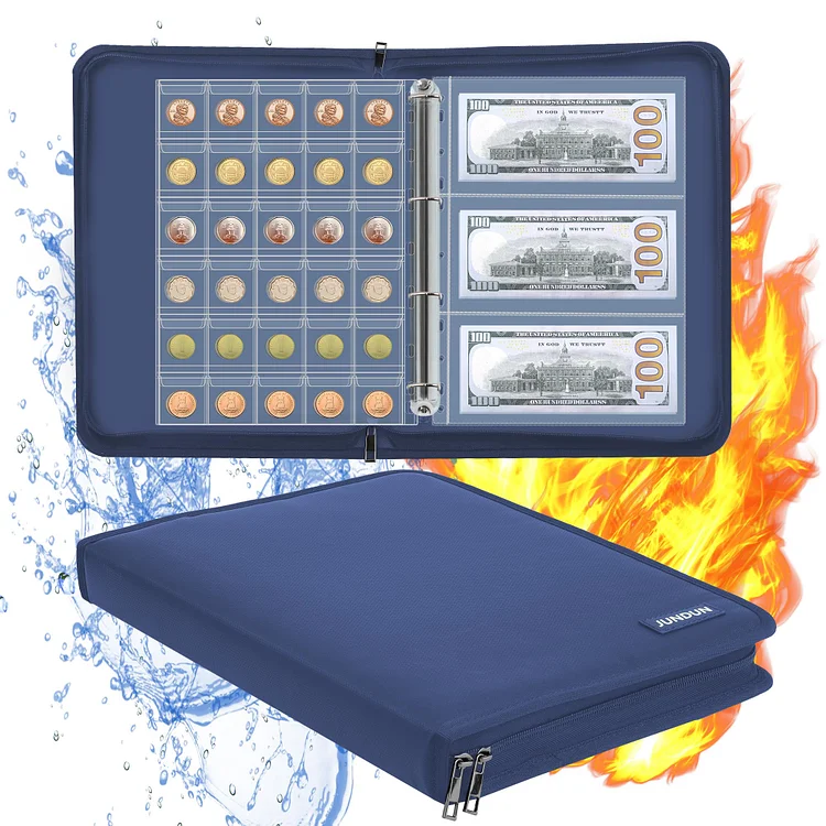 300 Pockets Fireproof Coins Collecting Album, Coin Collection Book Holder for Collectors