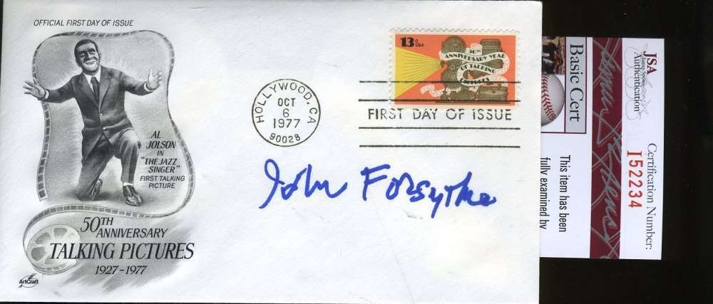 John Forsythe Signed Jsa Certified Fdc First Day Cover Authenticated Autograph