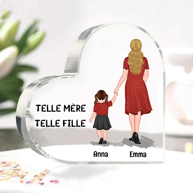 Plaque Acrylique 2 Prénoms Personnalisés pour Maman et Fille Jessemade FR