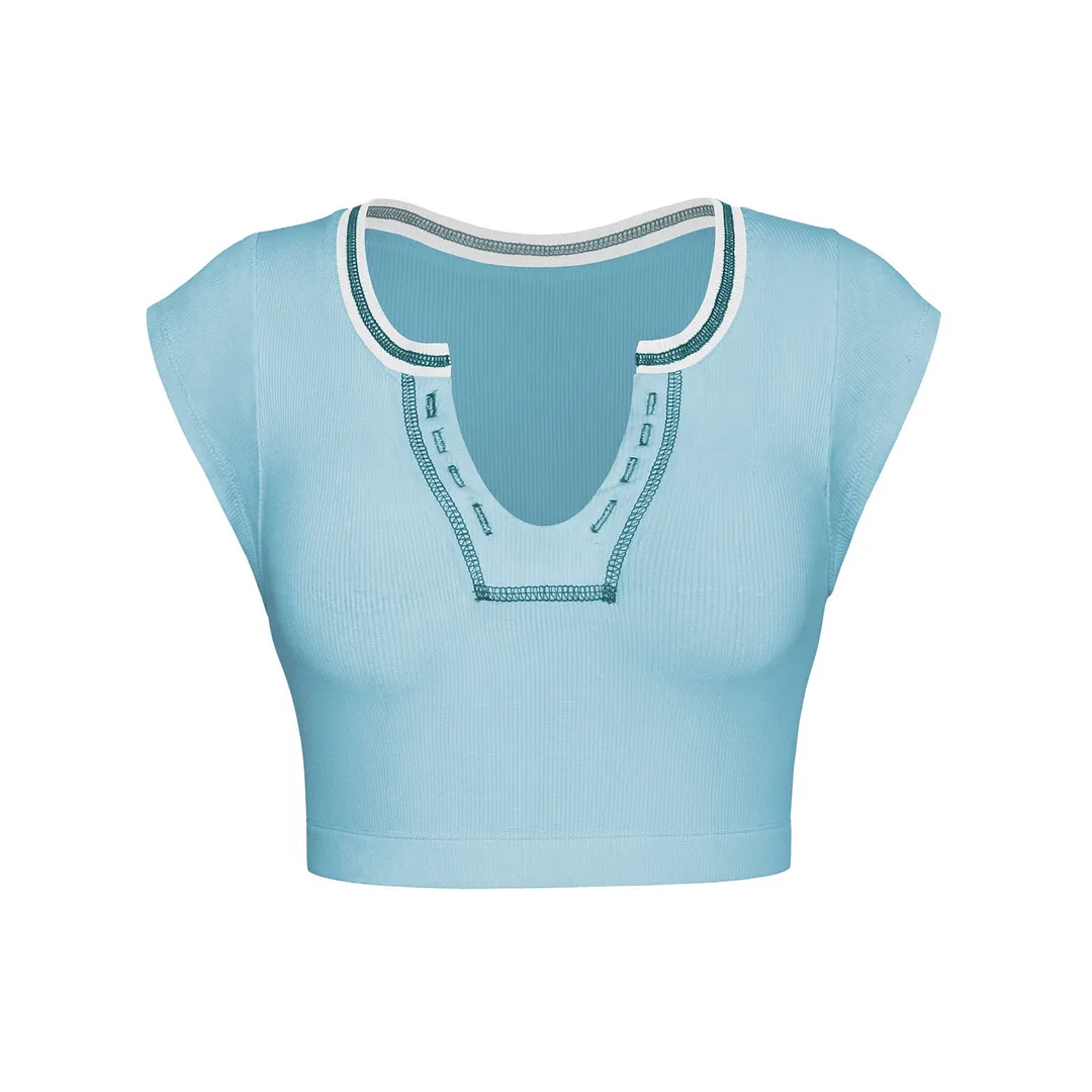 Uveng Slim-fit Ultra-short Sexy Hot Thread Blouses