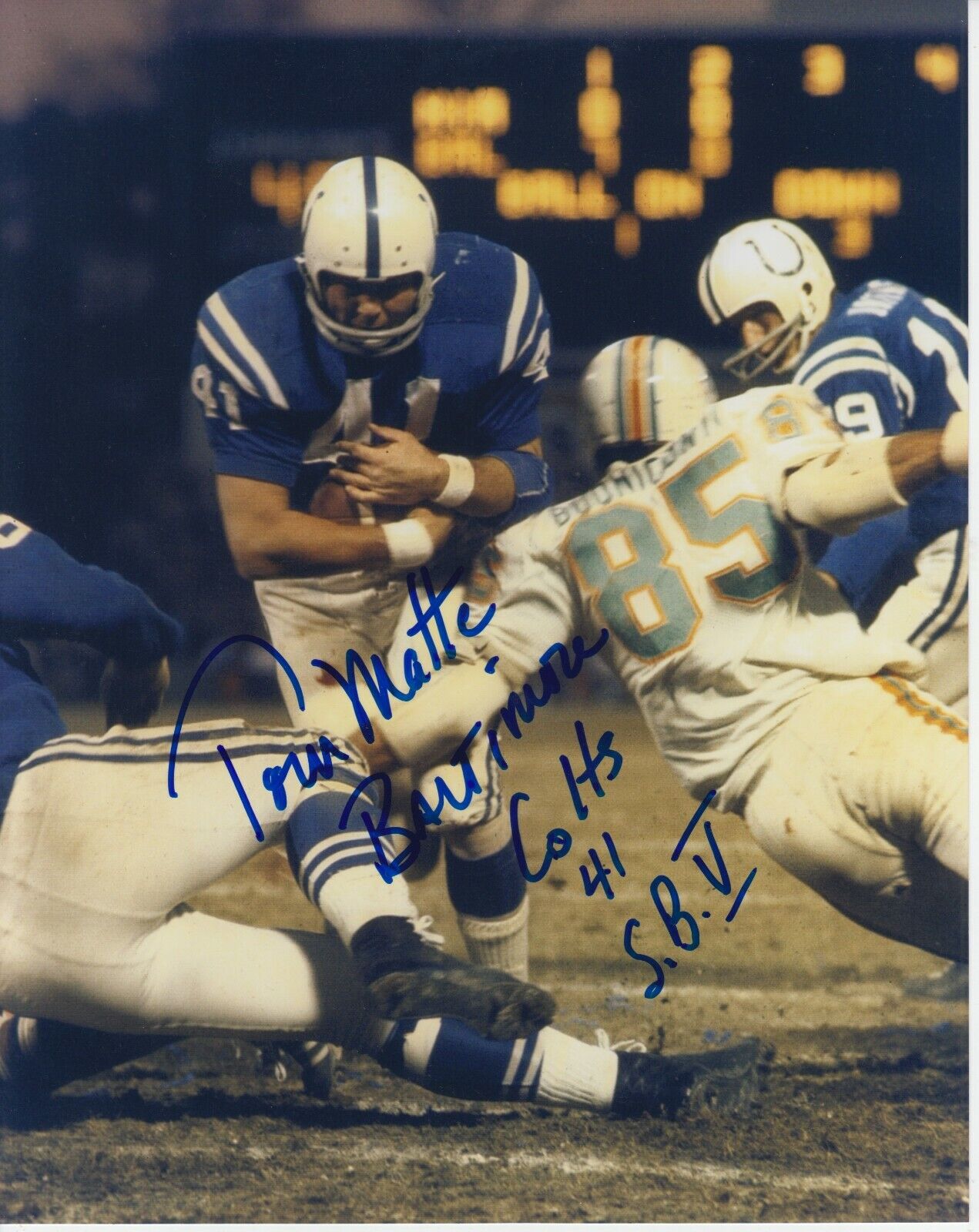 Tom Matte 8x10 Signed Photo Poster painting w/ COA Baltimore Colts #1