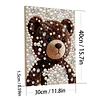 DIY Pearl Painting Brown Bear for Home Decor with Frame(30x40cm)