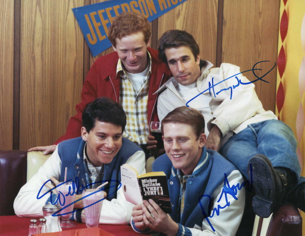 HAPPY DAYS CAST (X3) SIGNED AUTOGRAPH 11x14 Photo Poster painting - RON HOWARD, HENRY WINKLER +1