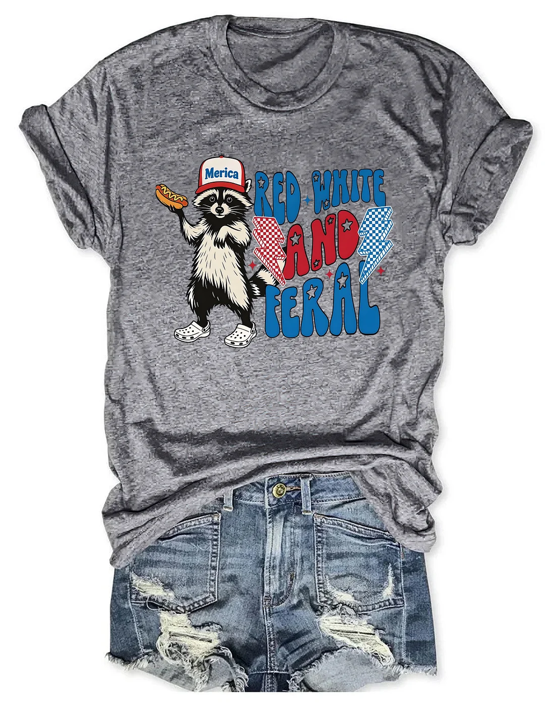 Red White And Feral T-shirt