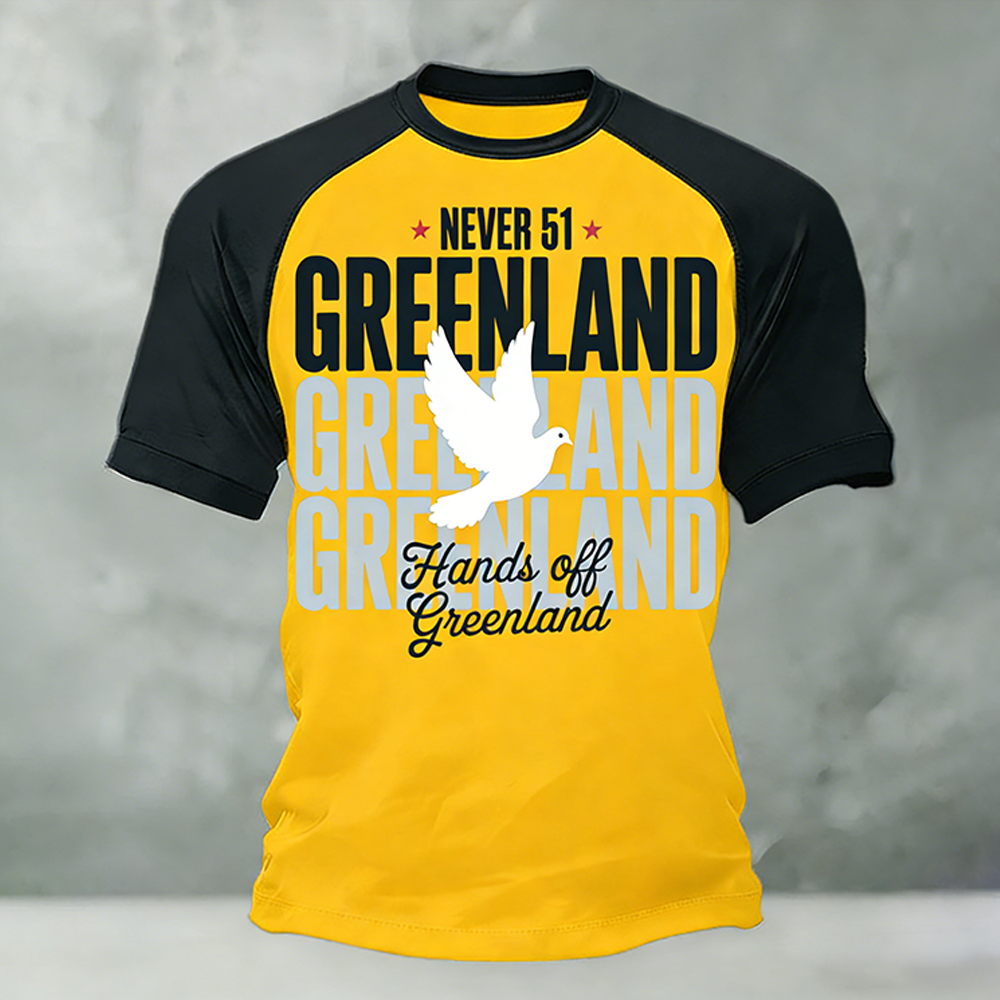 Men's Casual Greenland Color-block Printed T-shirt artswardrobe