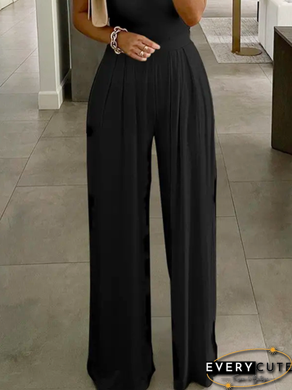 Plain Loosen Jumpsuit & Romper