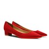 30mm/1.2 Inch Suede Low Heel Red Bottom Pointed Toe Wedding Walking Shoes