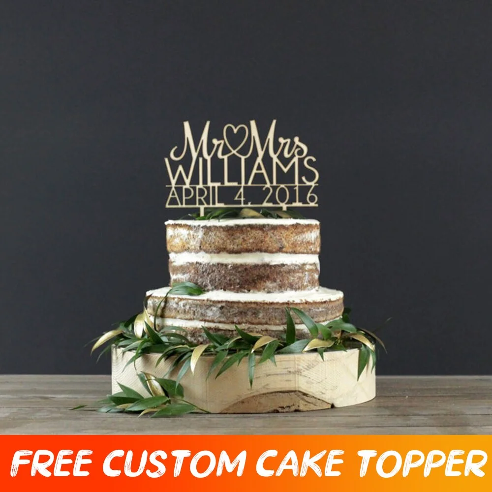 Custom Wedding Cake Topper Decor Happy Birthday Cake Topper Personalized Wedding Cake Topper Party Decoration For Anniversary