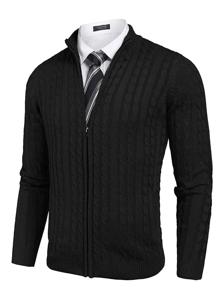 Cardigan Knitted Zip Up Sweater with Pockets (US Only) QueenFunky