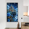 Diamond Painting-DIY Full Round Drill Castle Blue Roses(70*40 CM)