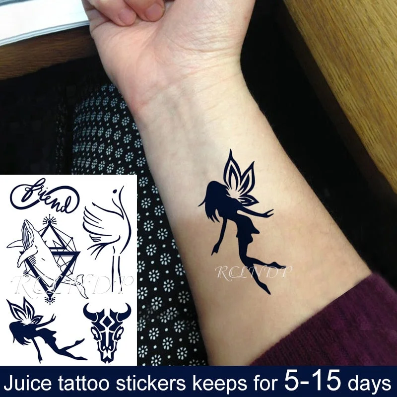 Waterproof Temporary Juice ink Sticker Egyptian Ancient Greek Mythology Cleopatra Fruit Gel Long lasting Tattoo for men women