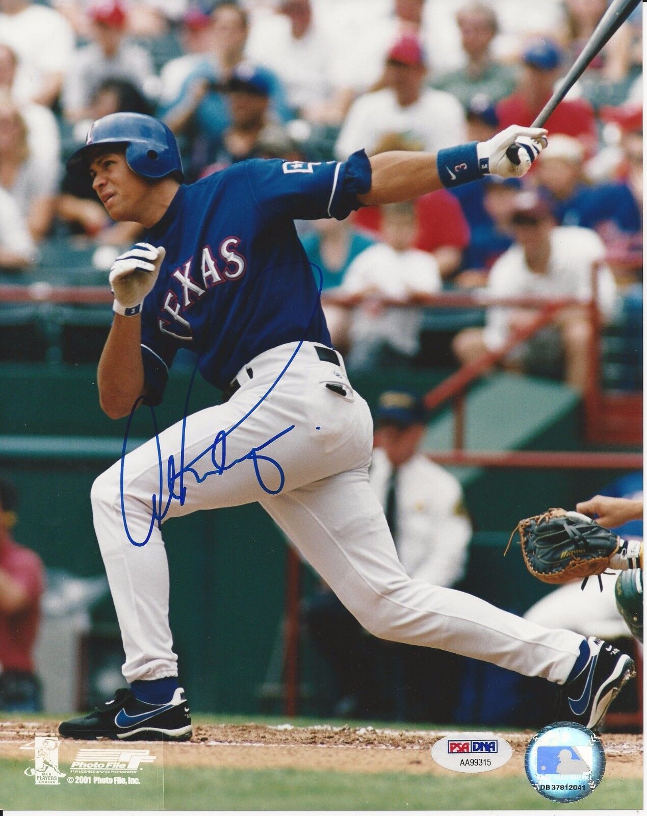 ALEX RODRIGUEZ (Texas Rangers) Signed 8x10 Photo Poster painting w/ PSA COA