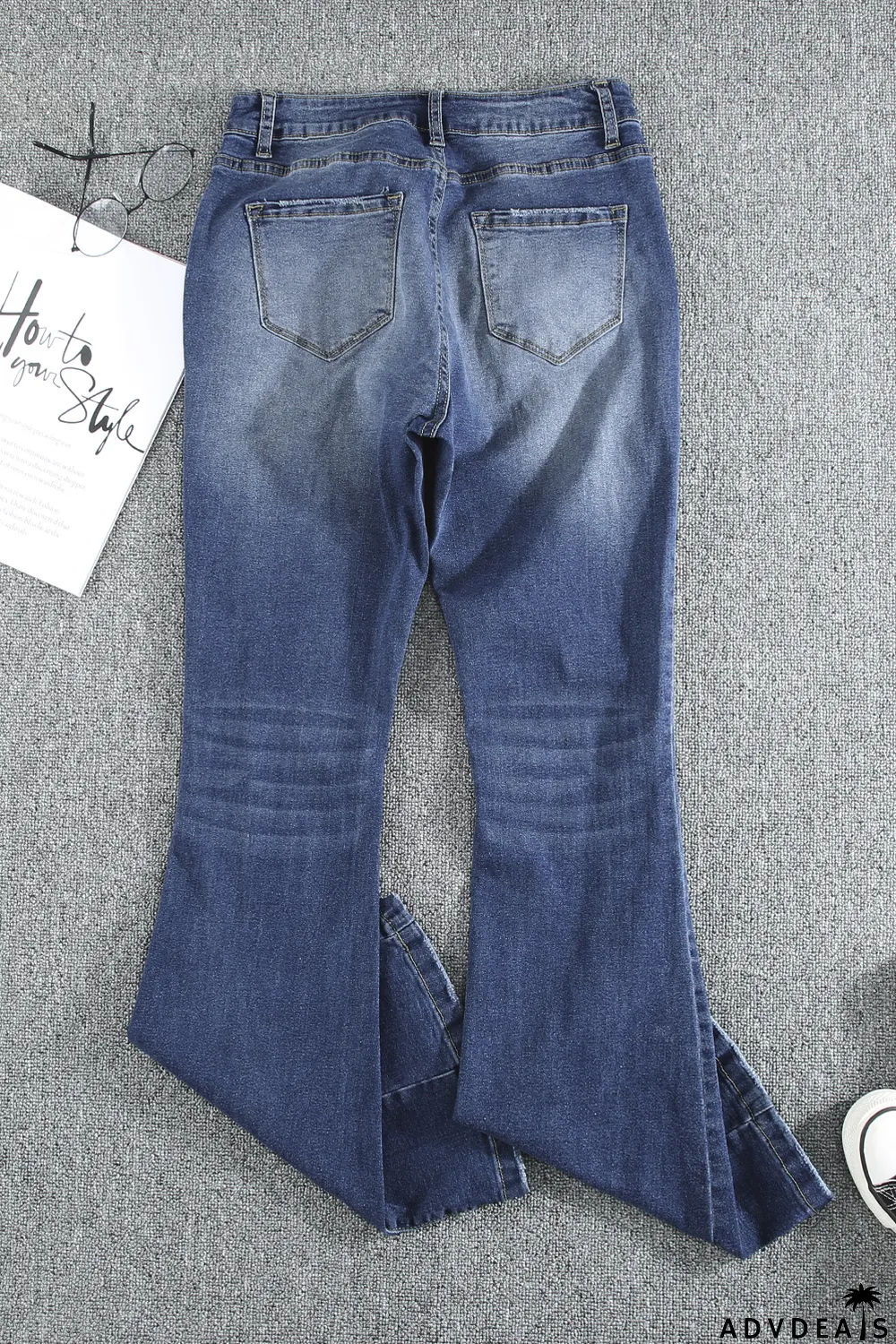 Blank Apparel - High Waist Flare Jeans with Pockets