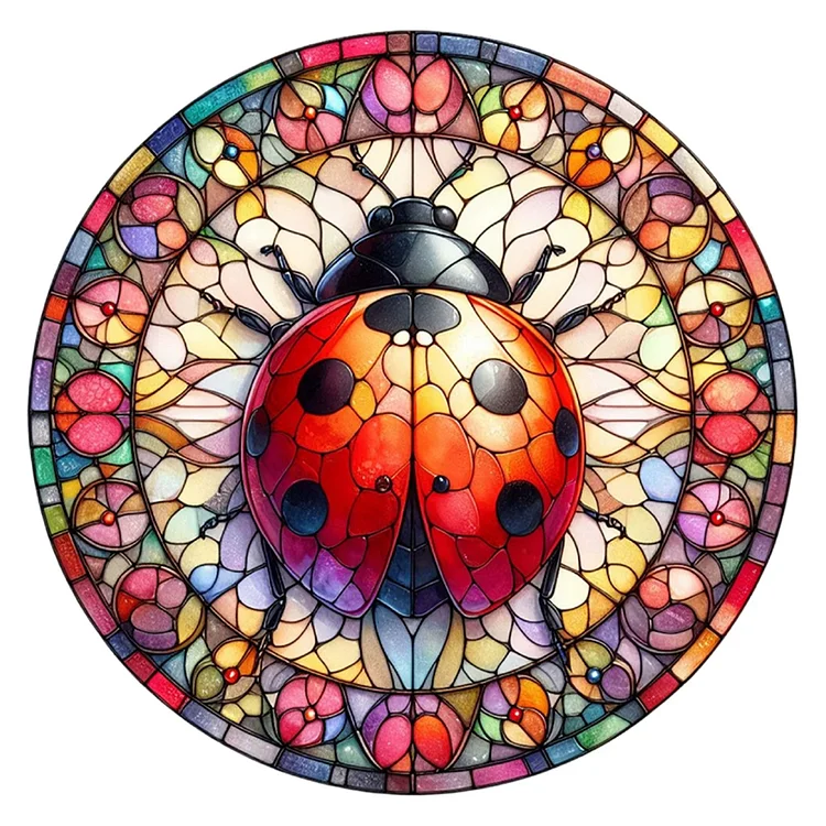 Glass Style Ladybug 30*30CM (Canvas) Full Round Drill Diamond Painting gbfke