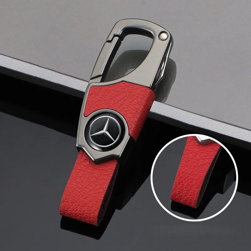 Car anti-theft pendant creative men's high-end keychain suitable for various car keys key leather chain ring