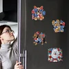 (US Only)6pcs 2D Flat Acrylic Independence Day Dog DIY Diamond Painting Fridge Magnets