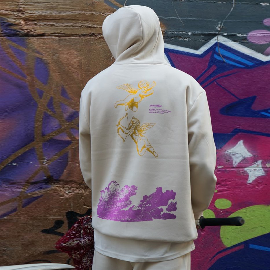 Angel Vintage Print Trend Hoodies