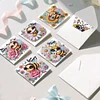 6PCS Diamond Painting Bees Greeting Cards Postcards with Envelopes
